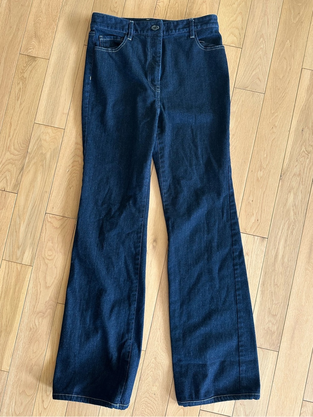 Nili Lotan Dark Blue Wide-Leg Jeans Size 10